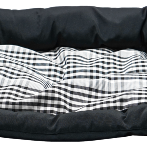Hundebett schwarz / kariert Größe S