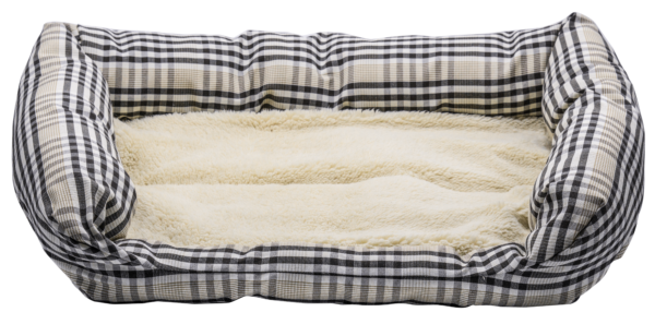 Hundebett Plüsch / kariert Größe L
